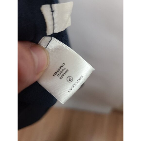 Ann Taylor Womens Shift Dress Size 4 Navy Lace Illusion Short Sleeve Minimalist - Picture 6 of 8